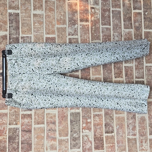Tory Burch Green And White Floral Printed Silk Trouser Set Size 2 - Picture 6 of 10